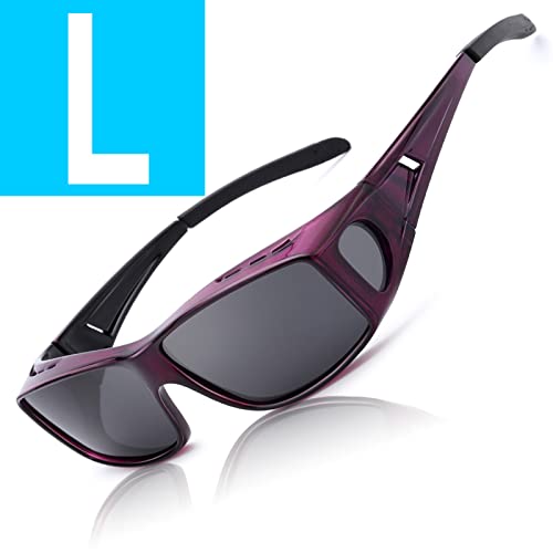 A12 Purple Frame Polarized Grey Lens Wrap Around Sunglasses