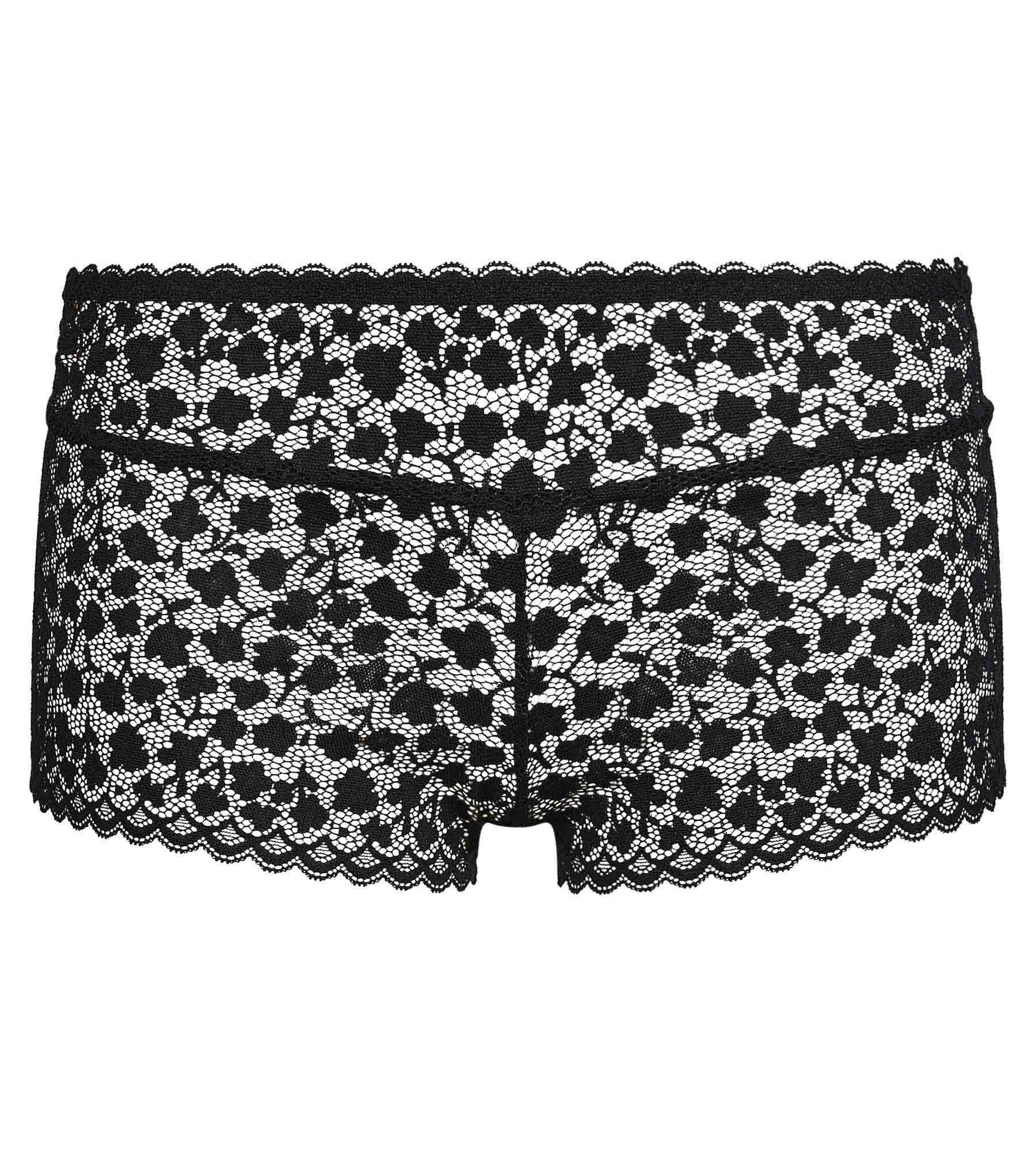 Black Daisy Lace Shorts for Women - Floral Lace Underwear - Perfect for Everyday Wear, Date Nights & Special Occasions