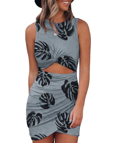 Leaf Print Grey