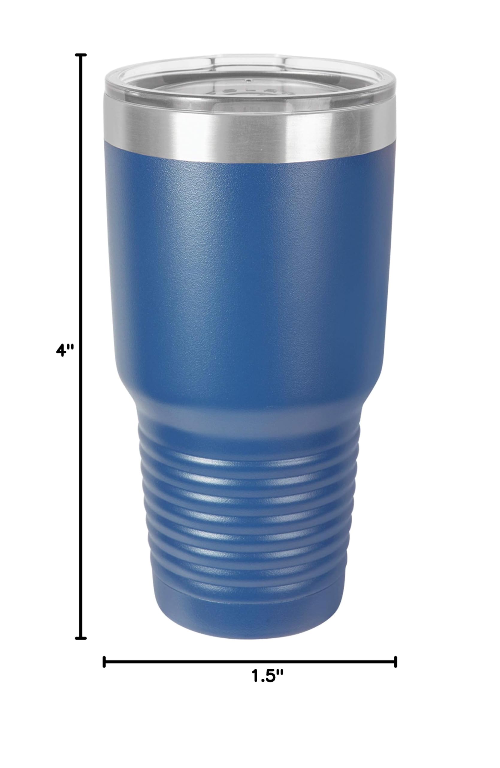 24-Pack Clear Water Home Goods 30 oz Stainless Steel Tumblers - 18/8 Double Wall Vacuum Insulated Travel Mug & Water Bottle with Clear Lid & Powder Coated Finish (Blue) - Perfect for Office, Gym, Camping & Outdoor Activities