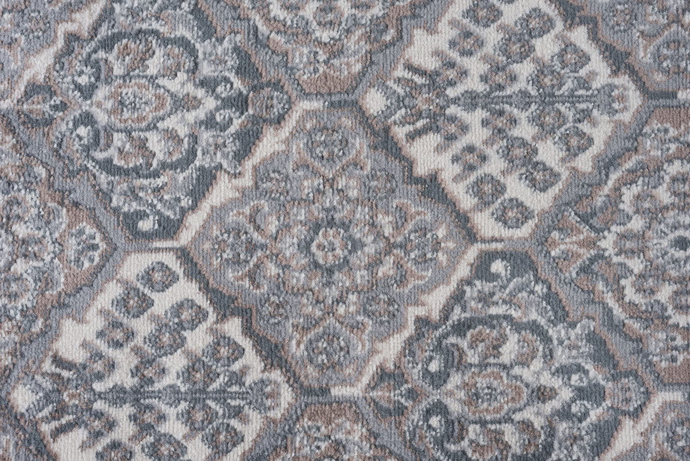 Oxnard Gray 8 Foot Round Area Rug - Traditional Oriental Design for Living Room, Bedroom & Dining Room | Soft Non-Slip Floor Mat for Home Decor & Family Gatherings