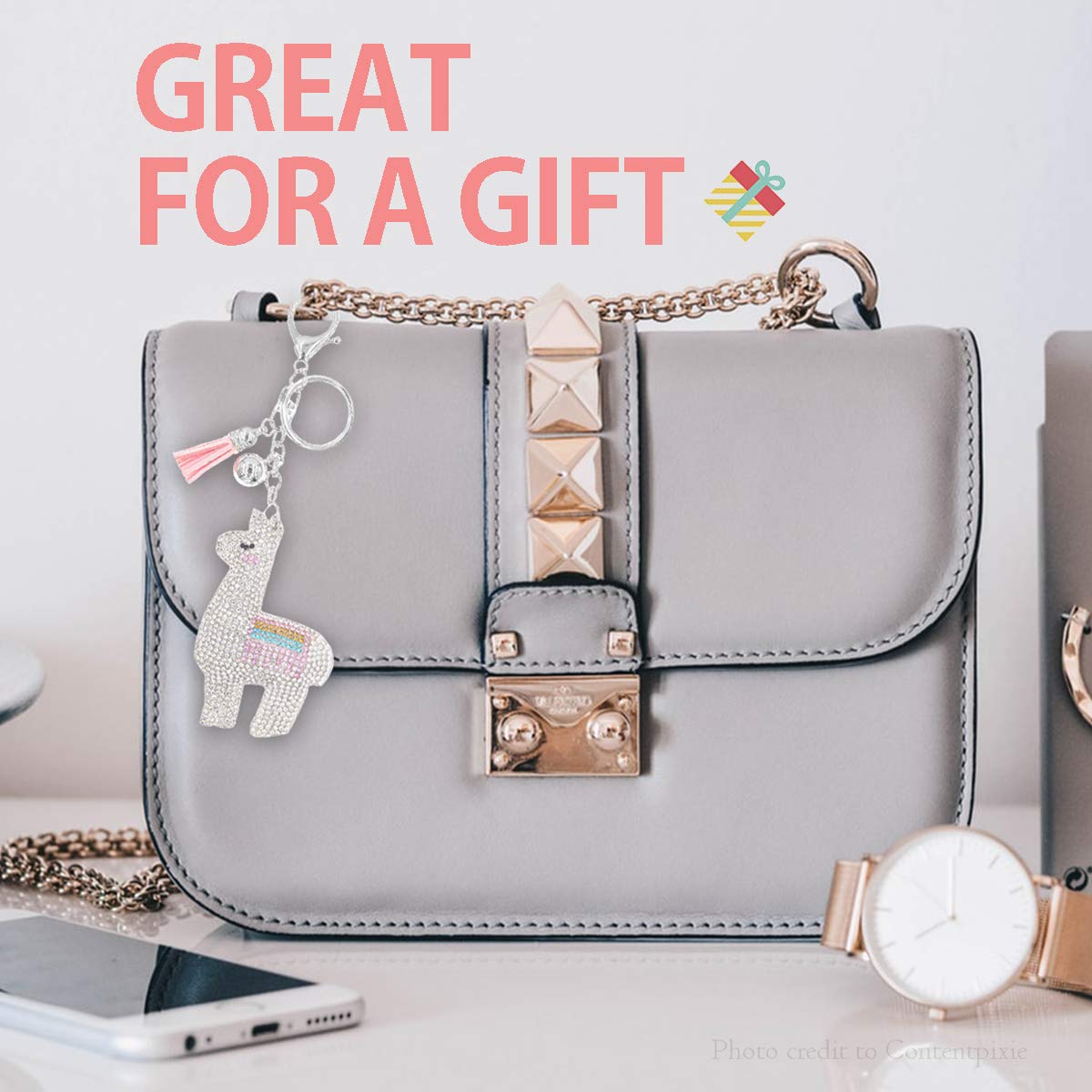 Sparkling NTLX Key Chain Bag Charm - Cute & Stylish Purse Accessory for Women, Luggage, Suitcases, Diaper Bags & Keys - Gift Box Included - Perfect for Travel, Gifts & Everyday Use
