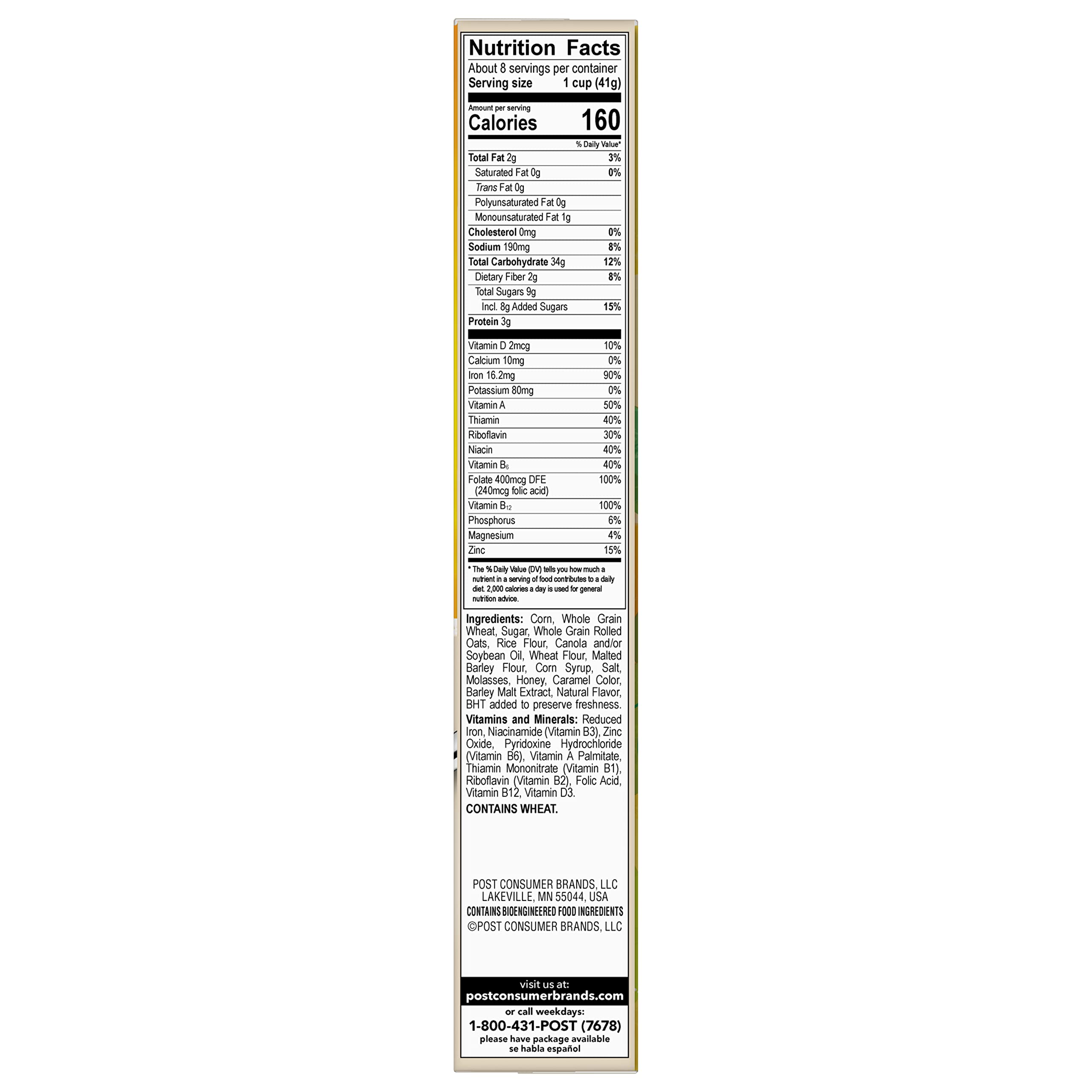 Honey Bunches of Oats Vanilla Cereal - Crunchy Oat & Granola Clusters Breakfast Cereal, 12 oz Box - Perfect for Quick Breakfast, Snacks & Healthy Eating