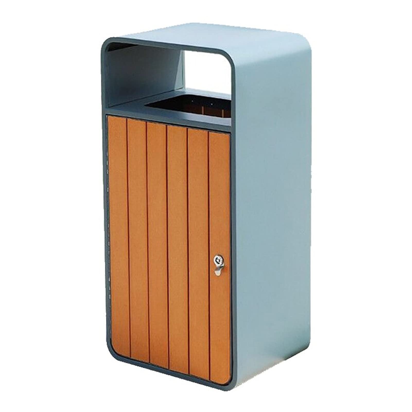 Jinyi2016SHOP Large Stainless Steel Trash Can - 45L Rectangular Garbage Bin for Indoor/Outdoor Use | Durable Metal Waste Container for Home, Office, Kitchen, Bathroom & Public Spaces