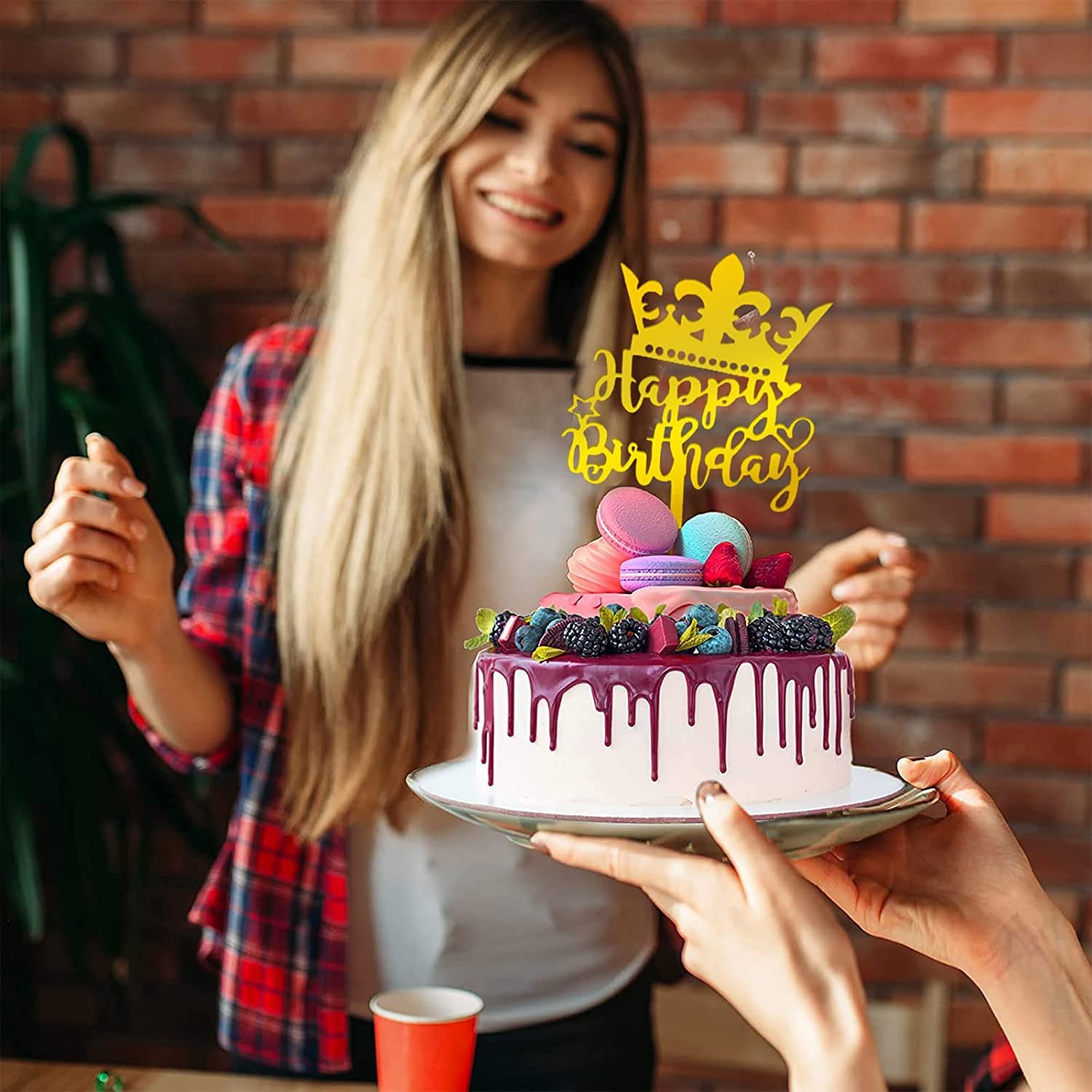 20 Pack Gold Happy Birthday Cake Toppers - Acrylic Cake Decorations for Cupcakes, Cakes & Party Supplies | Perfect for Birthday Parties, Baby Showers & Celebrations