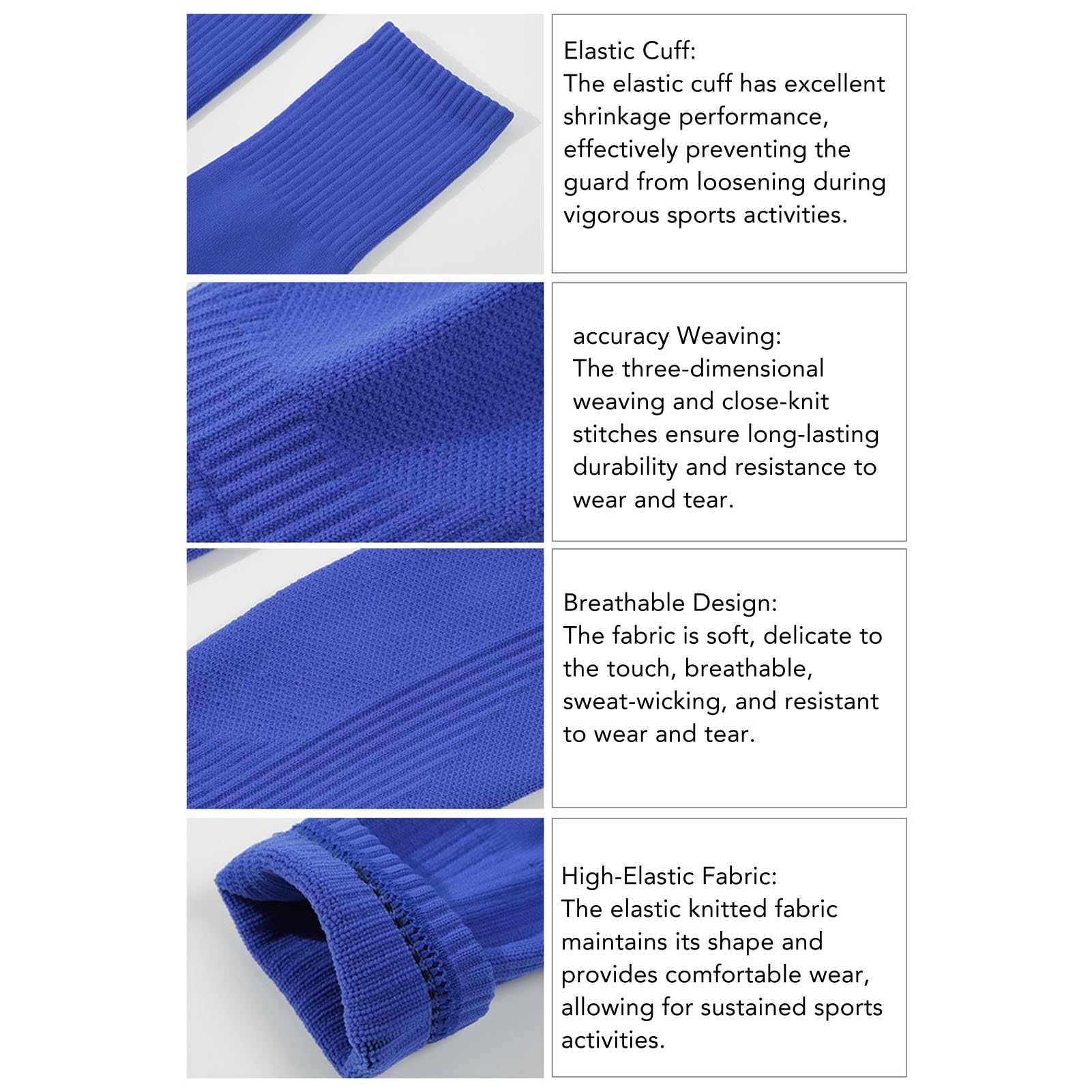 Breathable Football & Cycling Leg Sleeves - Ergonomic One-Size Pull-On Sports Compression Sleeves (Blue) for Running, Basketball & Workout Recovery