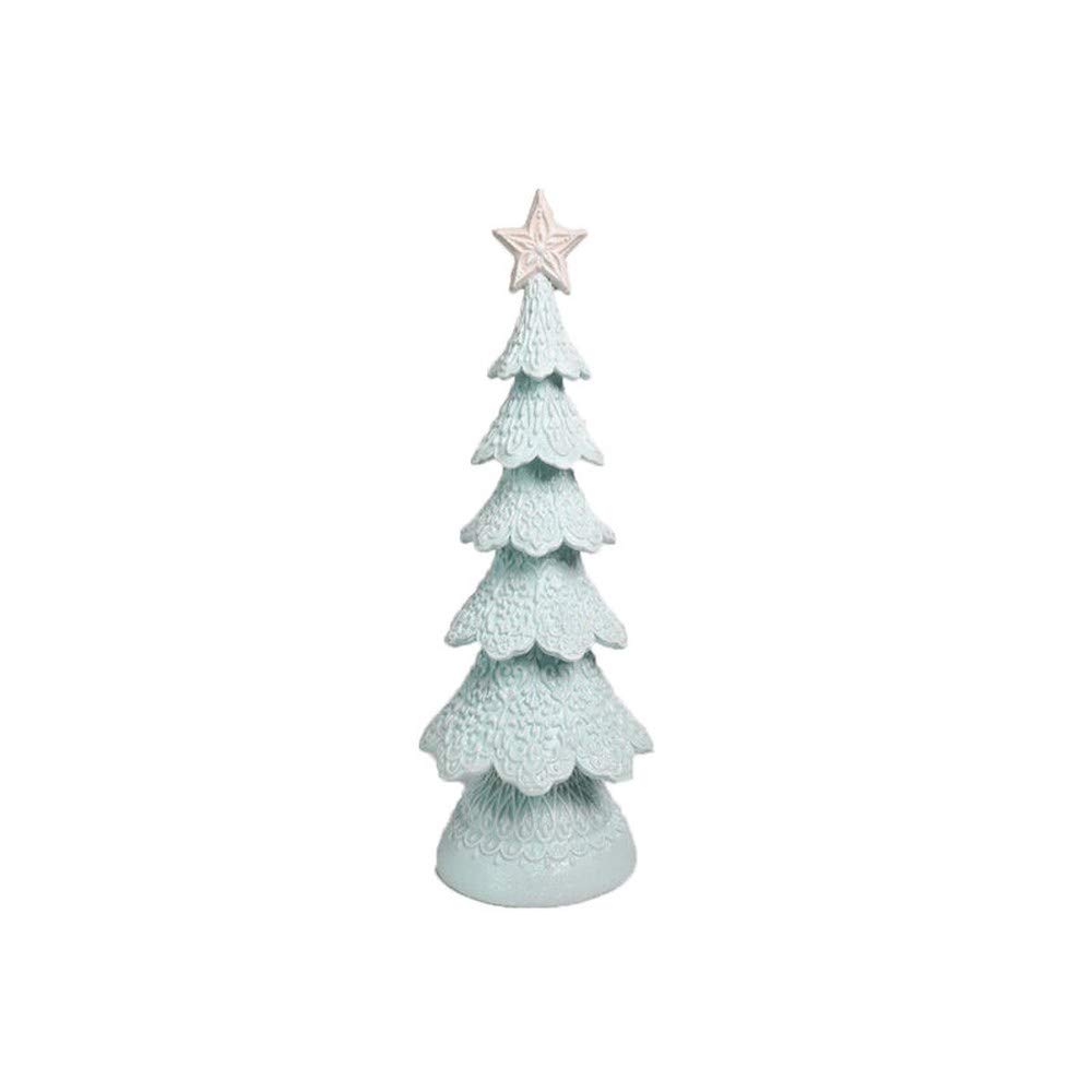 December Diamonds Santa's Cookie Factory Blue Gingerbread Tree Figurine - Adorable Christmas Decor for Home, Office & Holiday Party Decoration | Perfect for Mantel, Table Centerpiece & Gift Giving