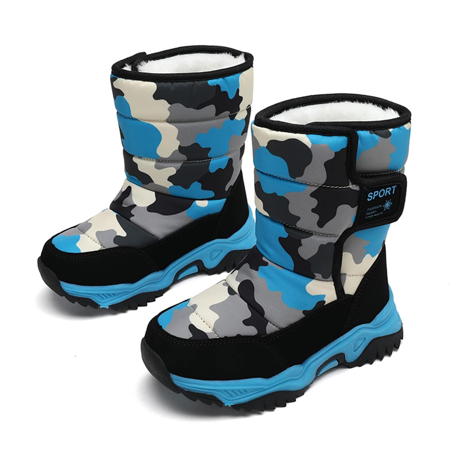 Kids Winter Snow Boots for Girls & Boys - Waterproof High-Top Warm Boots with Fur Lining - Cozy Outdoor Winter Shoes for Snow Play, Hiking & Cold Weather Activities