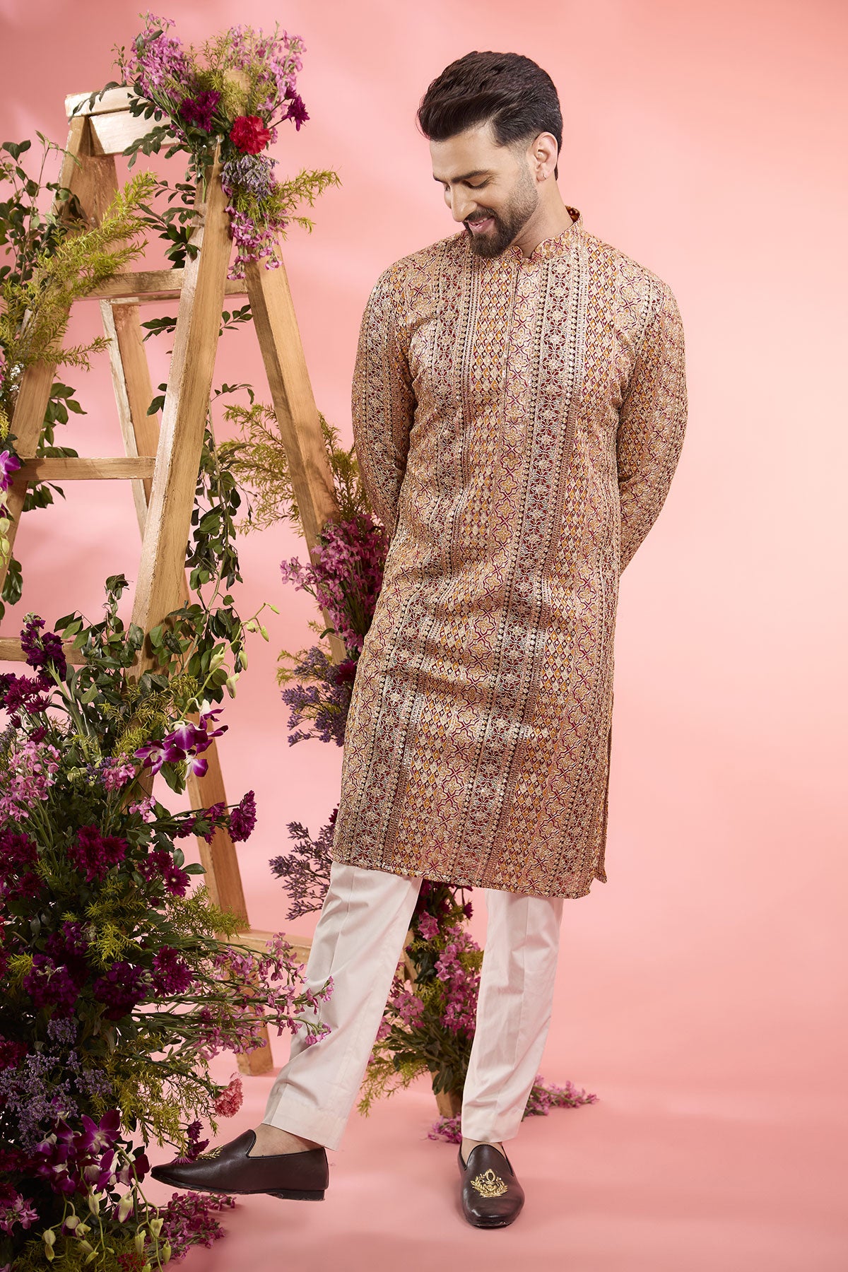 Stylish Multi-Colored Georgette Zari Embroidered Kurta for Women - Perfect for Festivals, Weddings & Ethnic Occasions