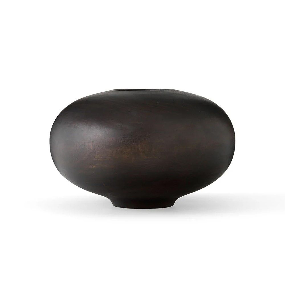 AUDO CPH Modern Wooden Vase - 17.5cm Tall Scandinavian Home Decor for Living Room, Dining Table & Office Desk Centerpiece