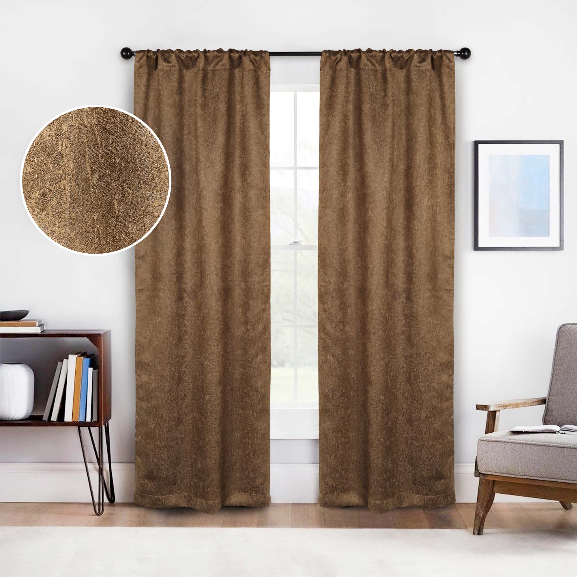 Senna Textured Blackout Curtains - Set of 2 Panels for Bedroom & Living Room - Noise Reducing & Light Blocking Window Drapes