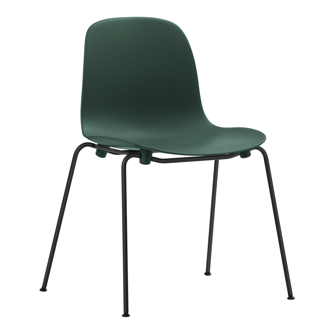 Stackable Side Chair with Metal Legs - Fully Upholstered Dining Chair for Kitchen, Restaurant, or Office Use