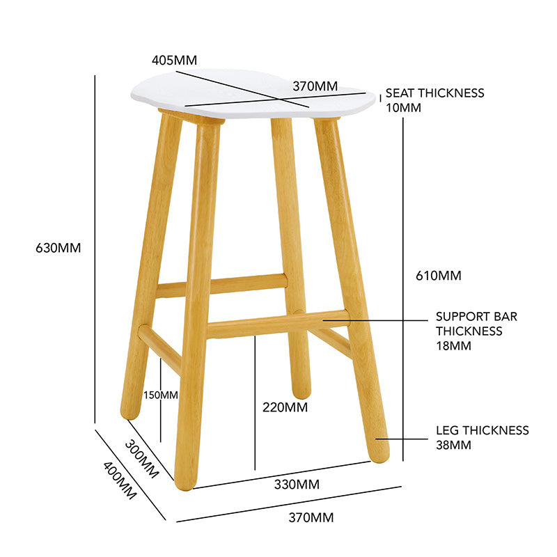 Modern Hetty Counter Stool - Black Ash Veneer Finish - Perfect for Kitchen Islands, Breakfast Bars & Small Spaces