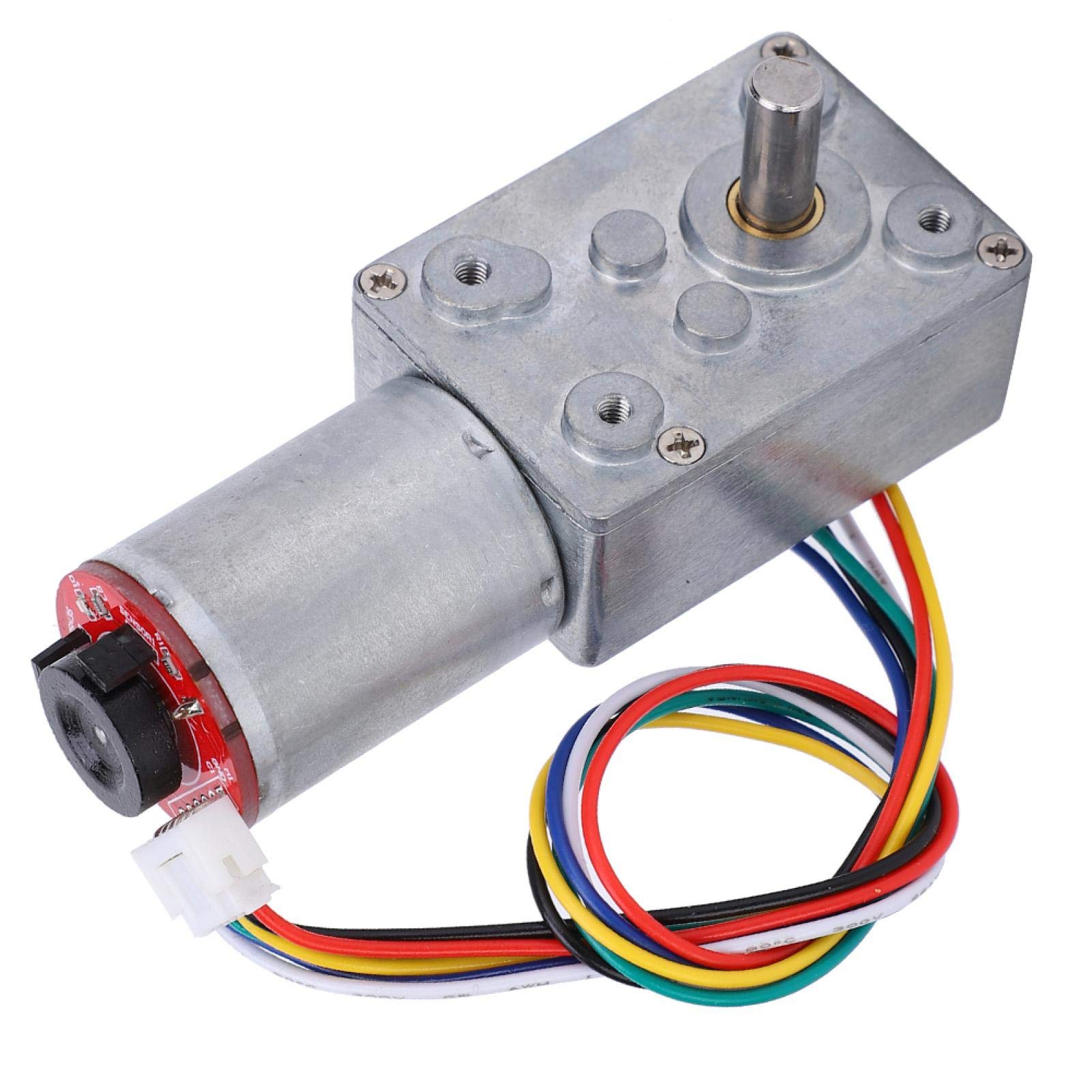 12V 40RPM DC Worm Gear Motor - Industrial Grade 20-60 RPM Gear Reduction Motor for Conveyors, Robotics & Automation Equipment