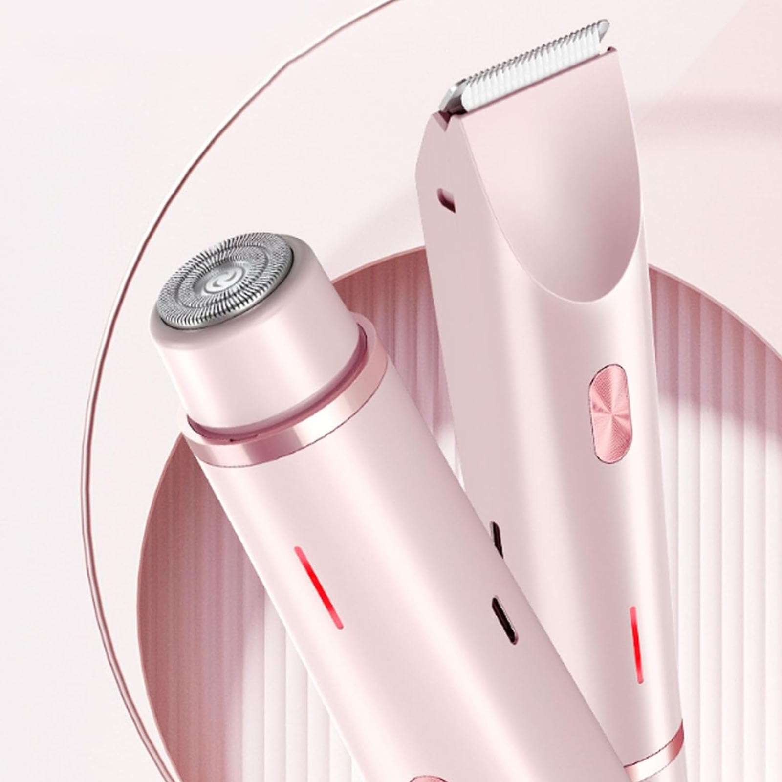 Whimsyard 2-in-1 Women's Electric Shaver & Bikini Trimmer - Dual Head Detachable Razor for Smooth Skin, Pink (1 Piece) - Perfect for Travel, Gym & Everyday Hair Removal