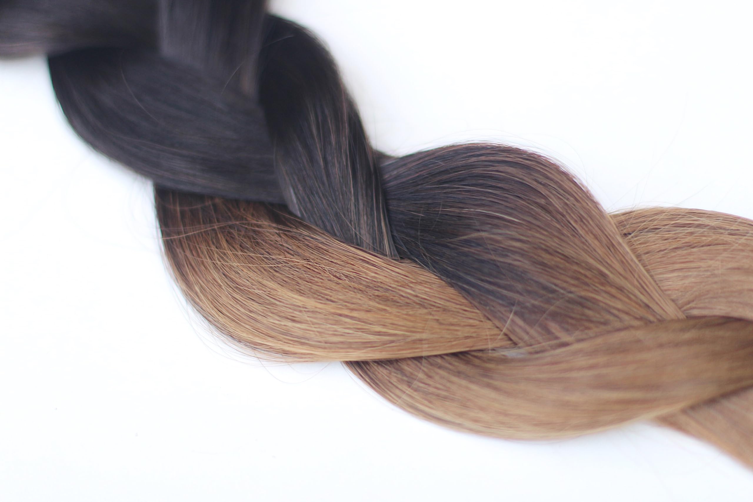 Tressmatch® 20-22 Inch Clip-in Human Hair Extensions - Ombre/Dip Dye Brunette to Blonde (5.6oz/160g) - Thick Remy Hair for Volume & Length - Perfect for Parties, Weddings & Daily Styling