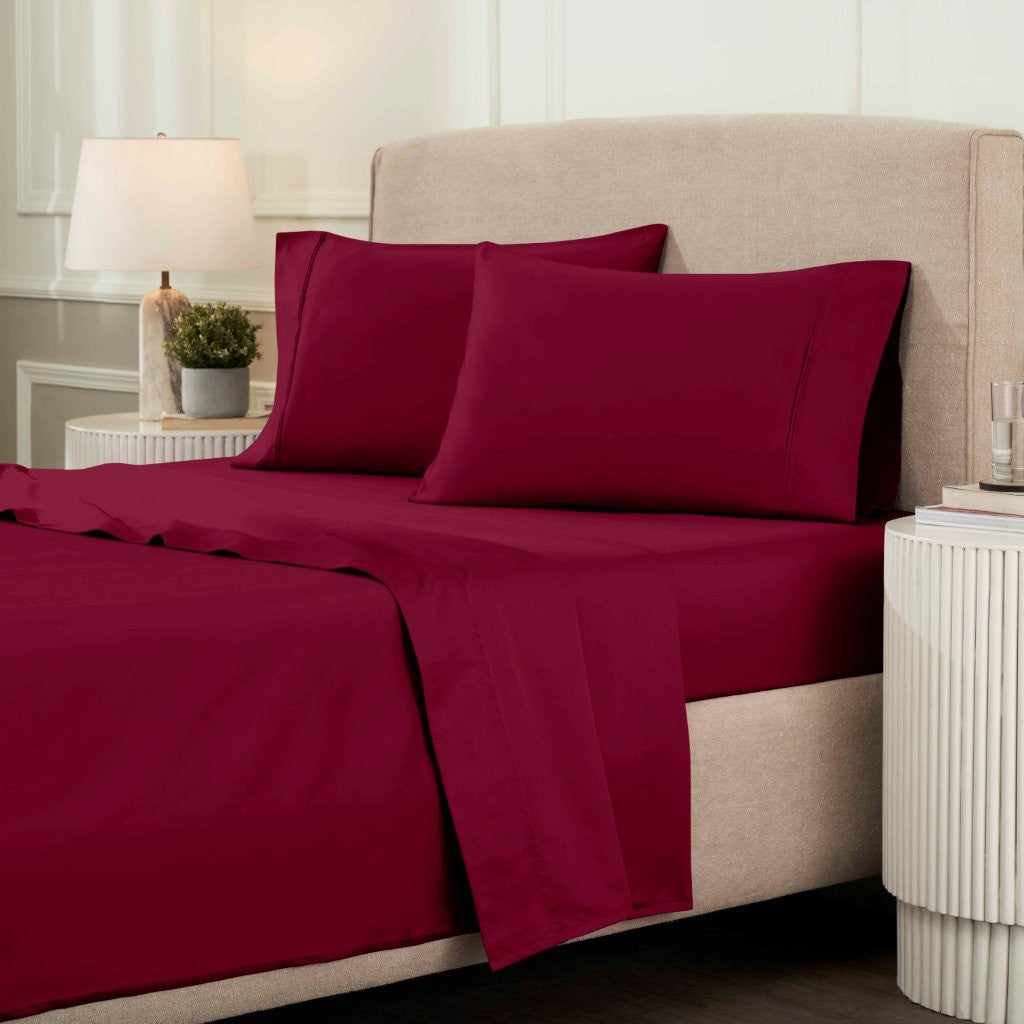 Luxury 1200 Thread Count Egyptian Cotton Deep Pocket Bed Sheet Set - Queen Size, Soft & Breathable for Ultimate Comfort - Perfect for Master Bedroom, Guest Room & Hotel Use