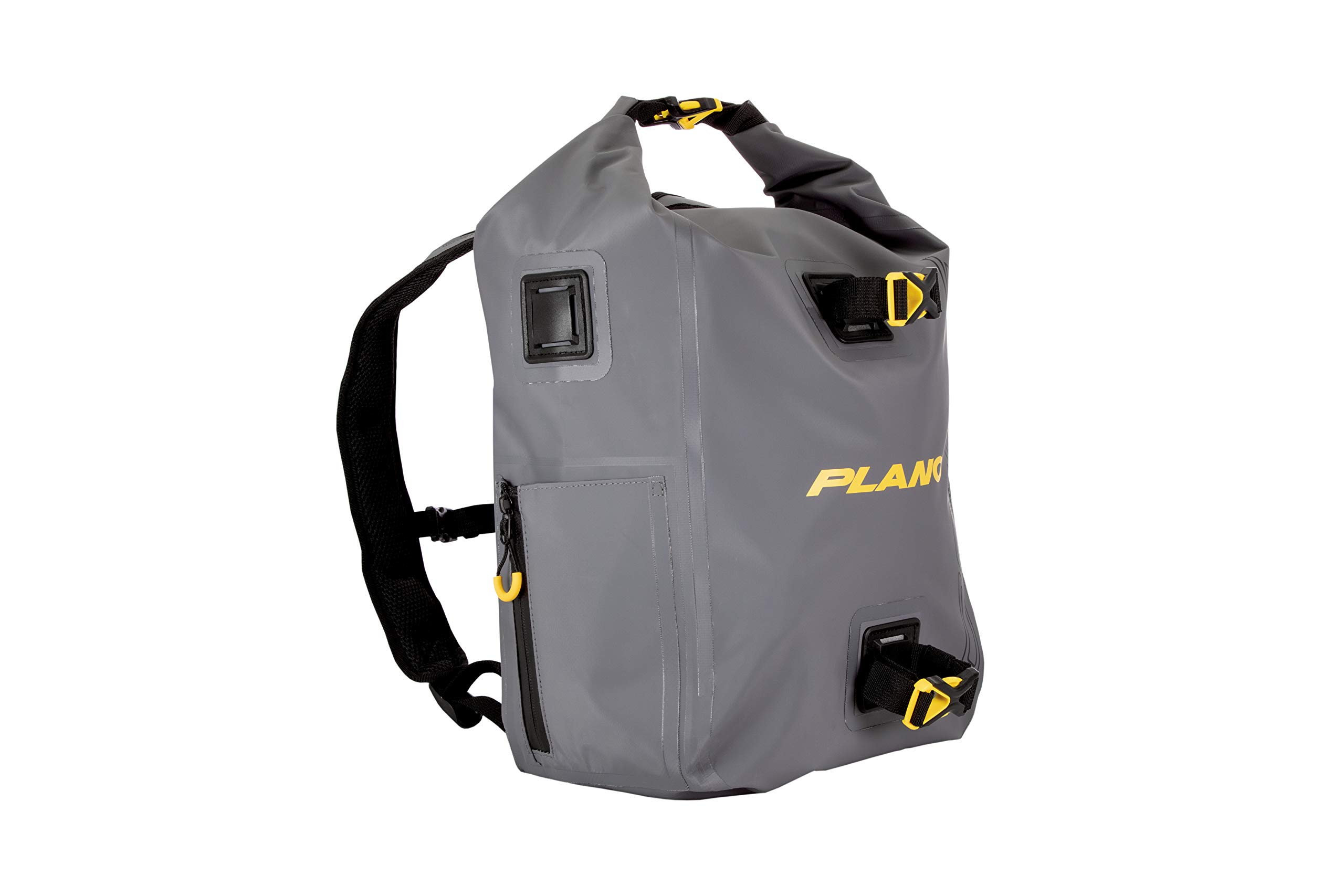 Plano Z-Series Waterproof Fishing Tackle Backpack with 2 Clear 3700 StowAway Boxes - Gray Roll-Top Fishing Gear Backpack for Bass, Trout & Saltwater Fishing | Ideal for Shore Fishing, Kayak & Boat Trips