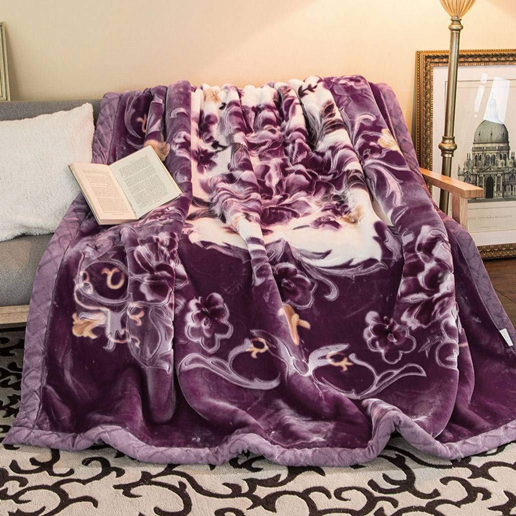 Velour Bed Throw Blankets - Ultra Soft Fluffy Warm Fleece Blanket for Bed & Sofa - Velvety Plush Flannel Bedspread 200x230cm (79x91inch) - Perfect for Cozy Nights, Winter Warmth & Home Decor