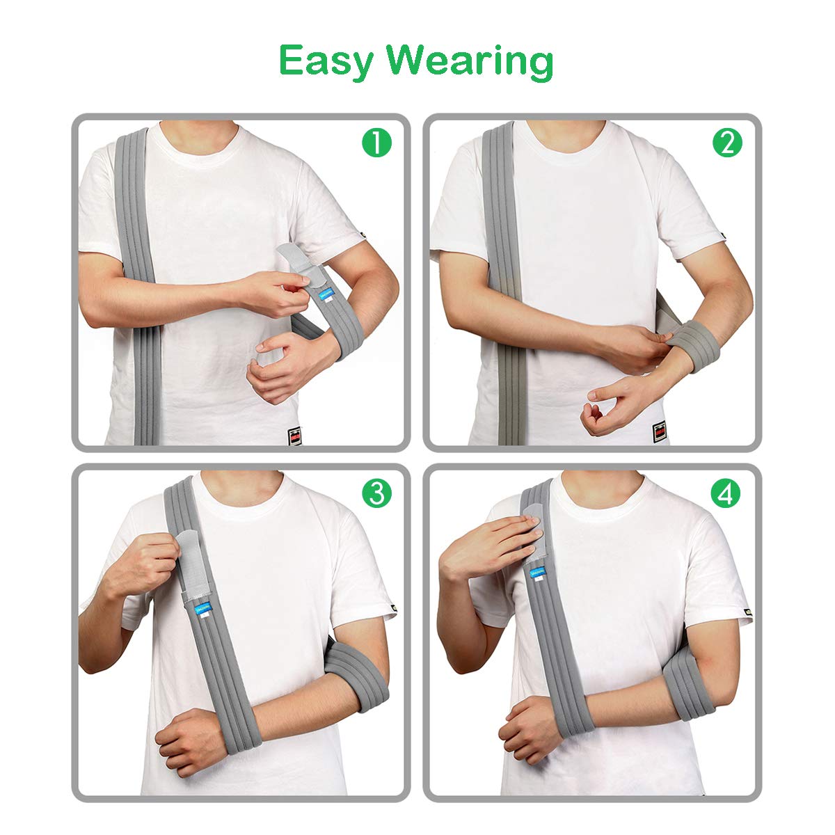 Adjustable Arm Sling for Broken & Fractured Bones - Medical Shoulder Support Strap with Rotator Cuff Immobilizer - Lightweight & Comfortable for Left or Right Arm - Men & Women (Ideal for Post-Surgery, Sports Injuries & Daily Recovery)