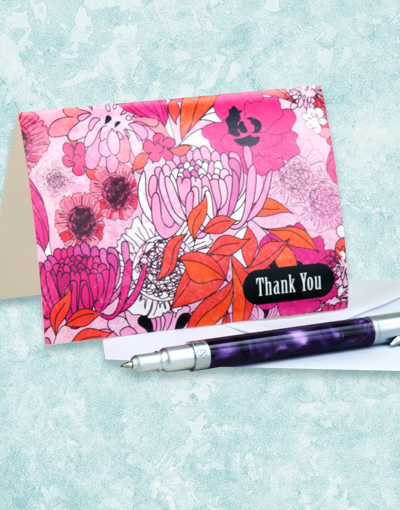 Elegant Pink Floral Thank You Cards - Set of 10 Blank Note Cards with Envelopes for Weddings, Birthdays & Appreciation Gifts