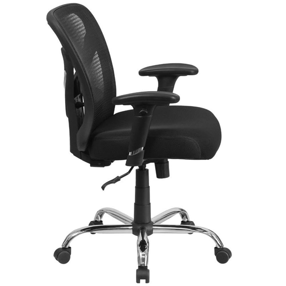UrbanPro Big and Tall High Mesh Back Office Chair - Ergonomic Swivel Task Chair with Lumbar Support for Home & Office Workspace - Black Executive Desk Chair for Comfortable All-Day Sitting