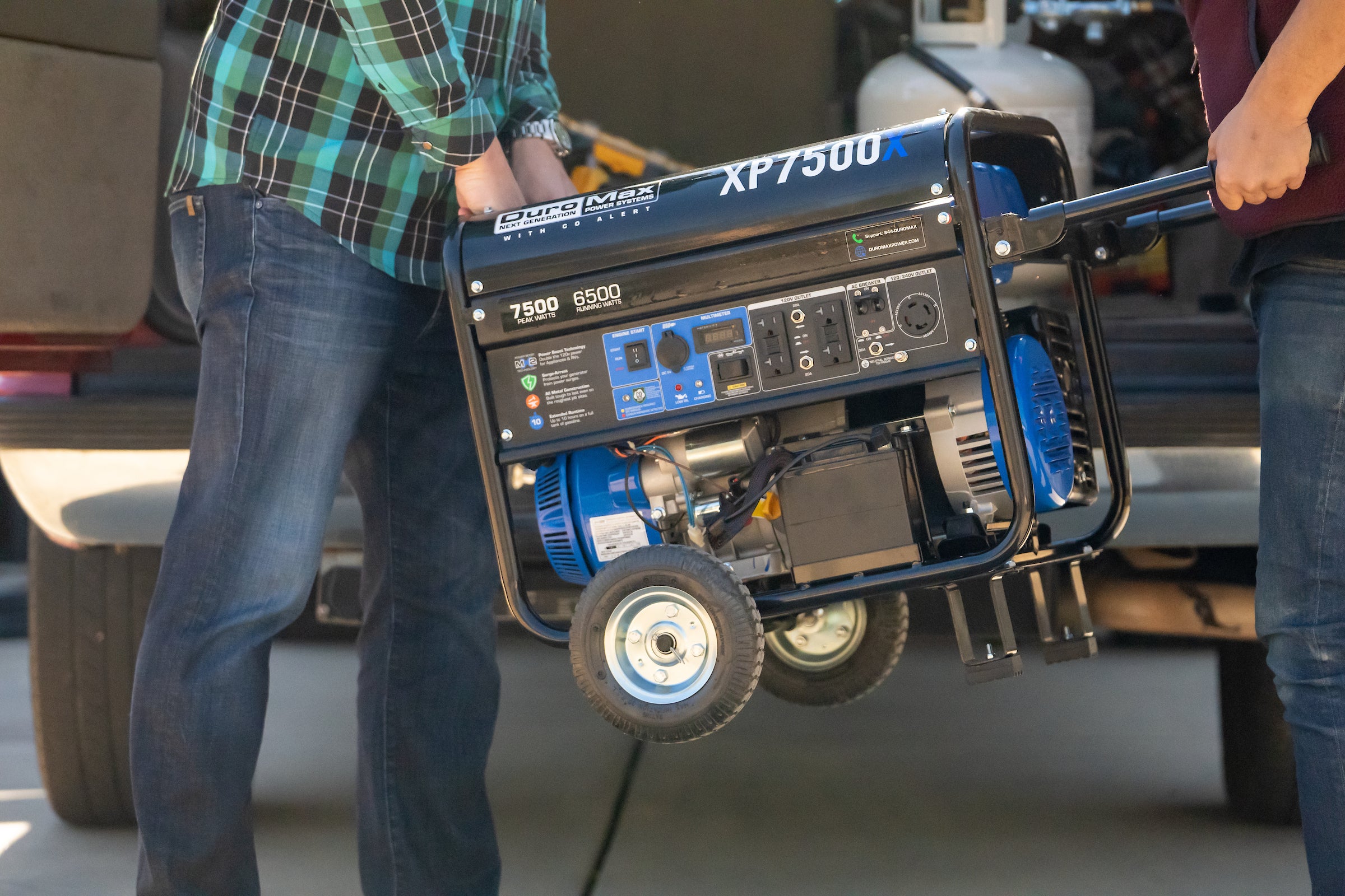 7,500 Watt Portable Gasoline Generator with CO Alert - Reliable Backup Power for Home, Camping & Outdoor Emergencies