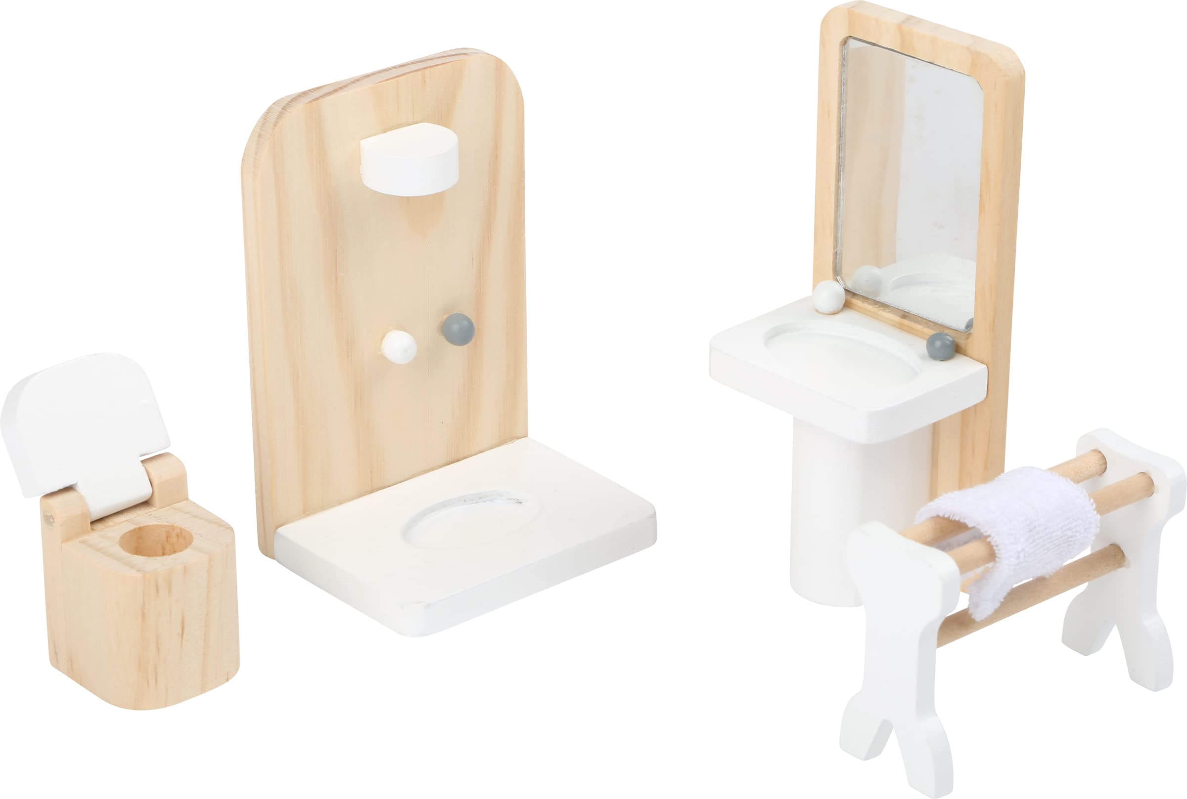 Small Foot 11414 Maison de Poupée en Bois - Ensemble Complet avec Salle de Séjour, Cuisine, Chambre et Salle de Bains - Jouet Éducatif pour Enfants à Partir de 3 Ans - Idéal pour Jeu Créatif et Développement de l'Imagination