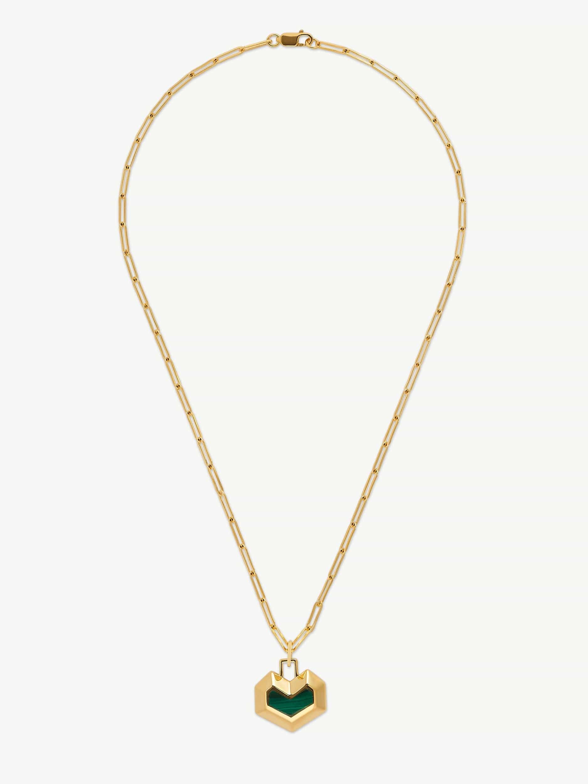 18k Gold Plated Malachite Necklace for Women - Elegant Daryl Pendant Jewelry for Everyday Wear & Special Occasions