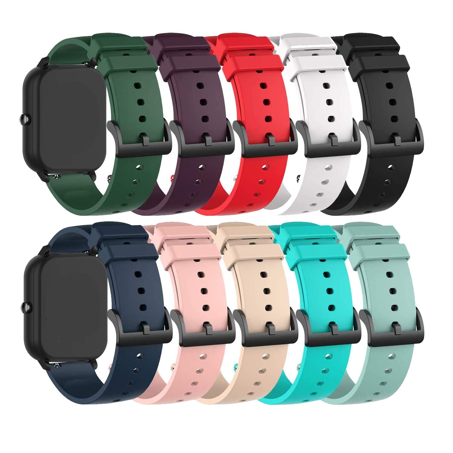 Rinsmola Smartwatch Replacement Bands - Colorful Silicone Wristbands with Quick Release Strap | Soft, Durable & Comfortable for Fitness, Running & Daily Wear