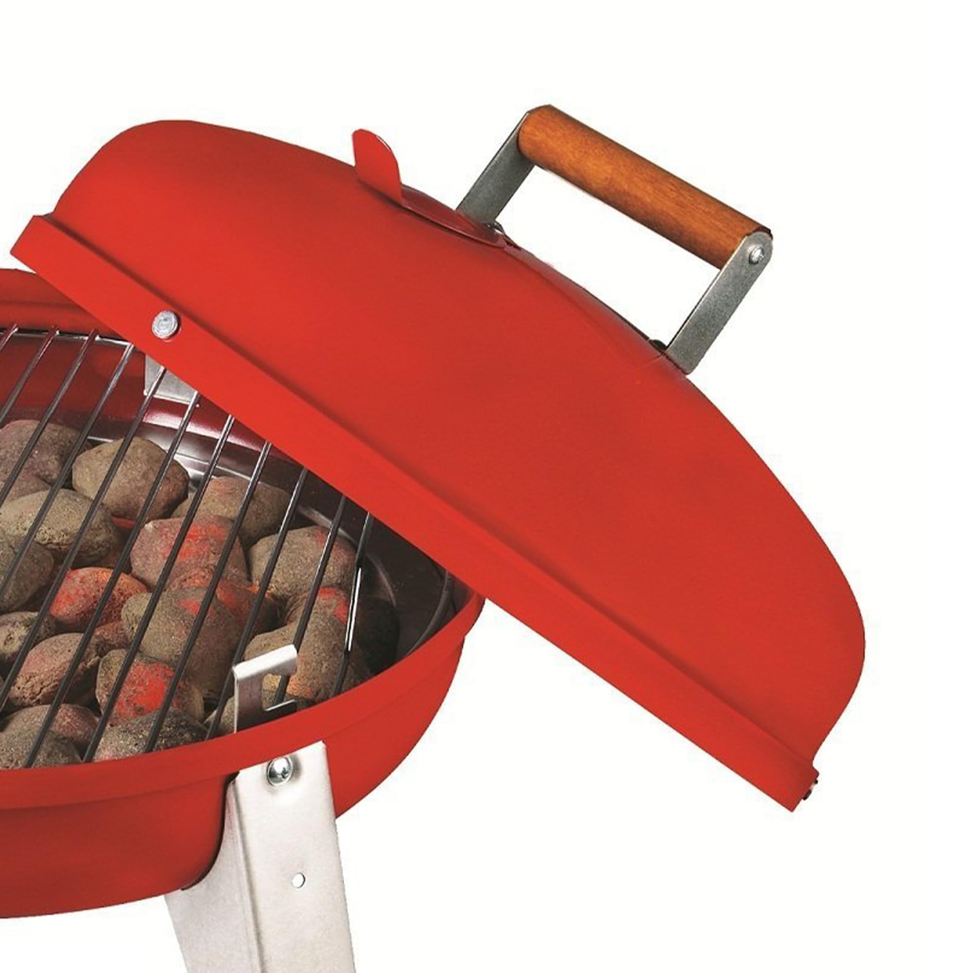 Americana Wherever Grill Dual Fuel Portable Gas & Charcoal Grill - Red | Outdoor Camping, Tailgating, Backyard BBQ & Picnic Cooking