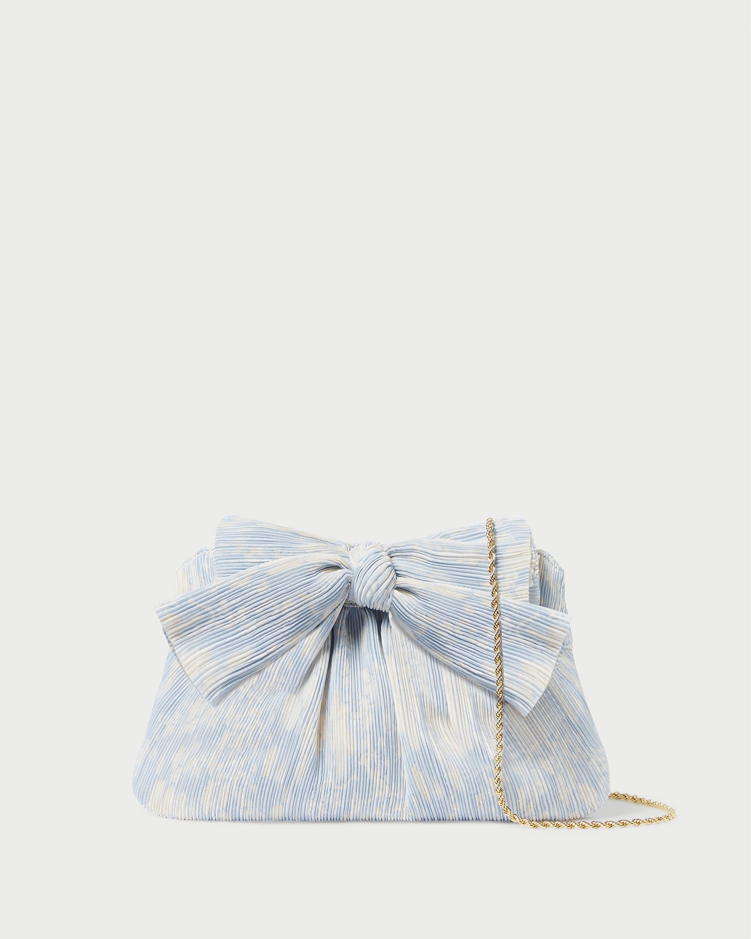Rayne Blue Floral Bow Clutch - Elegant Evening Bag for Women, Perfect for Weddings, Parties & Special Occasions