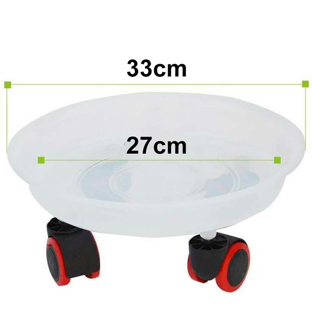 White Resin Plant Flower Pot Tray Stand - 33 x 27 CM Round Garden Plate with Removable Base Holder | Perfect for Indoor & Outdoor Plant Decor, Balcony Gardening, and Tabletop Displays