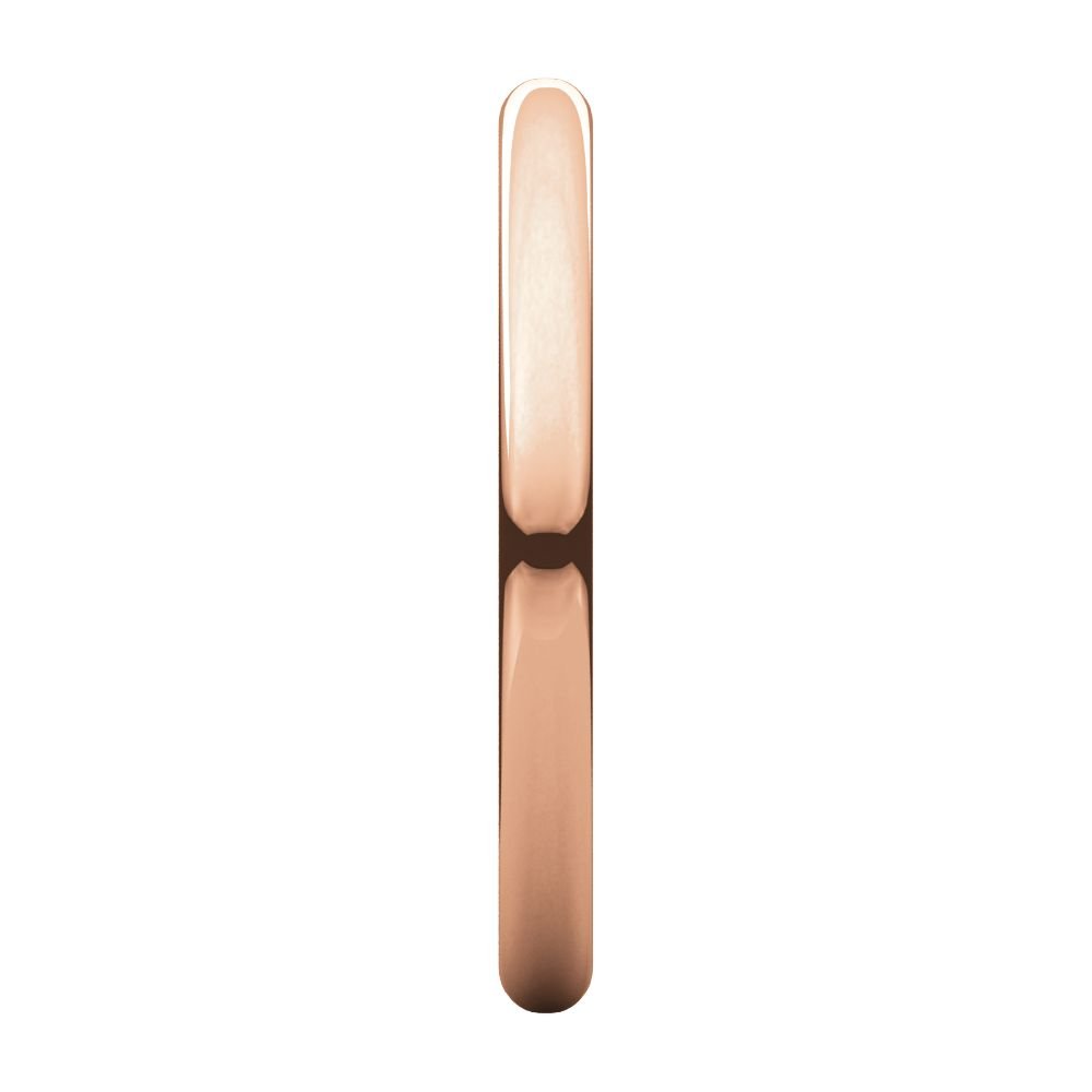 14K Rose Gold 2mm Half Round Wedding Band for Women - Bridal Jewelry