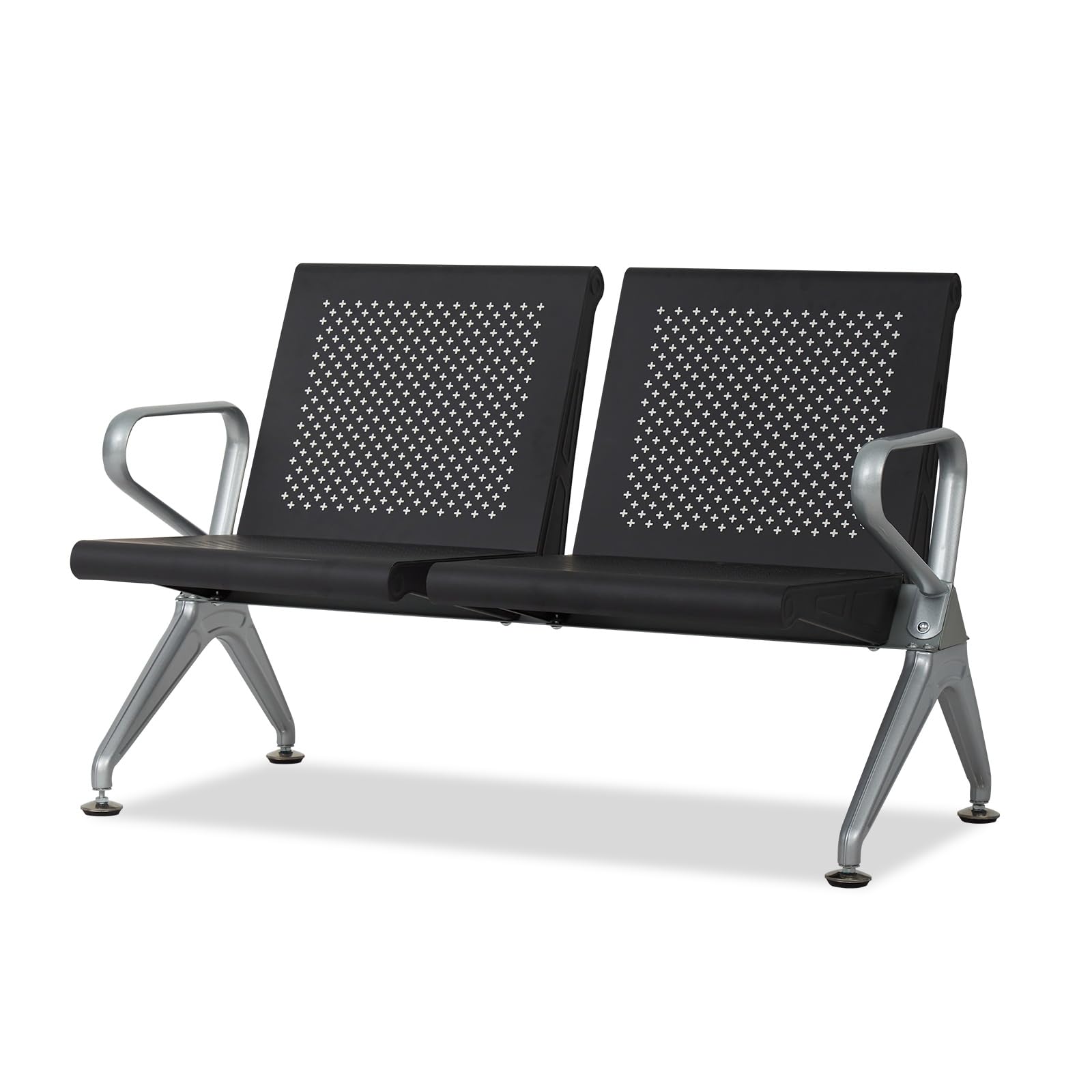 Kinsuite 2-Pack Office Guest Chairs - Breathable Mesh Reception Waiting Room Chairs with Ergonomic Backrest - Perfect for Airport, Hospital, Bank Lobby & Conference Hall (Black) - Comfortable Seating Solution for Visitors & Clients