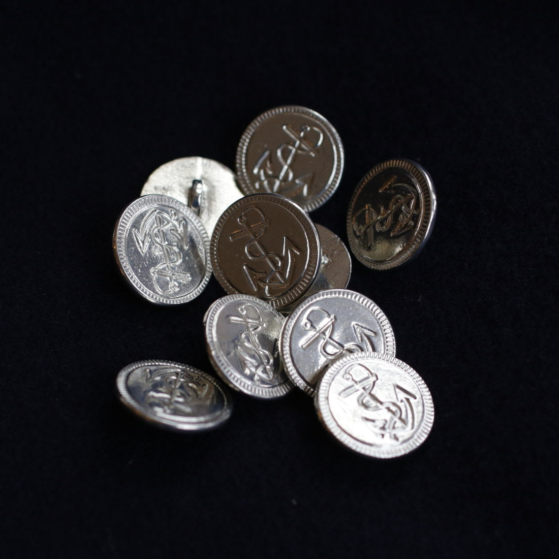 Anchor Pewter Buttons Large Size - Pack of 10 for Sewing, Crafts & DIY Projects