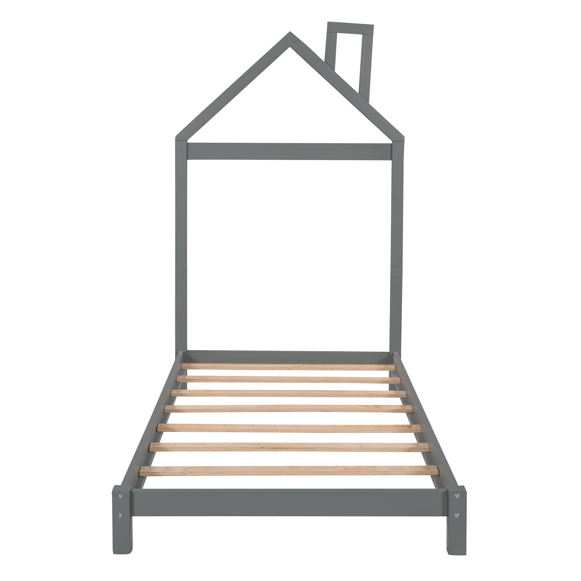 AOCOROE Solid Wood Twin Bed Frame for Kids - Sturdy Platform Bed with Headboard & Slats, No Box Spring Required | Perfect for Boys & Girls Bedrooms, Dorm Rooms & Guest Rooms