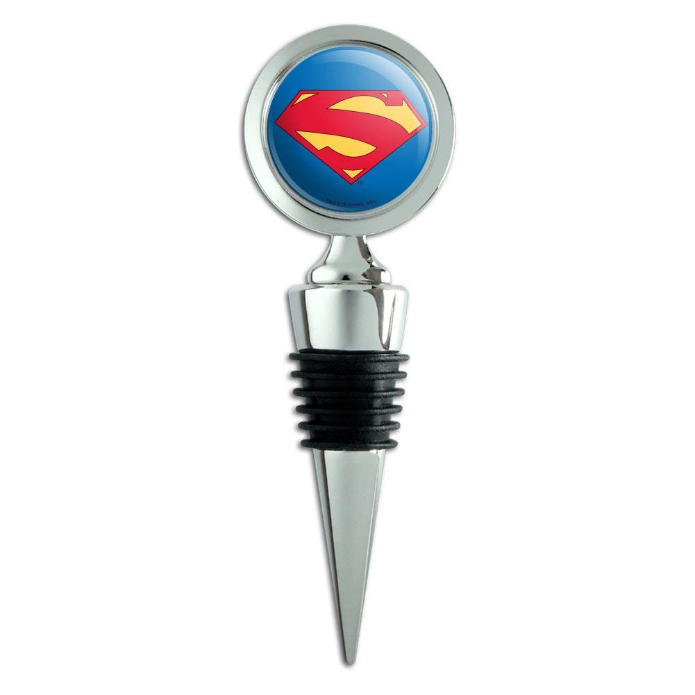 Superman New 52 Shield Logo Wine Bottle Stopper - Premium Wine Preserver for Home Bars, Parties & Gifts - DC Comics Collectible Accessory for Wine Lovers
