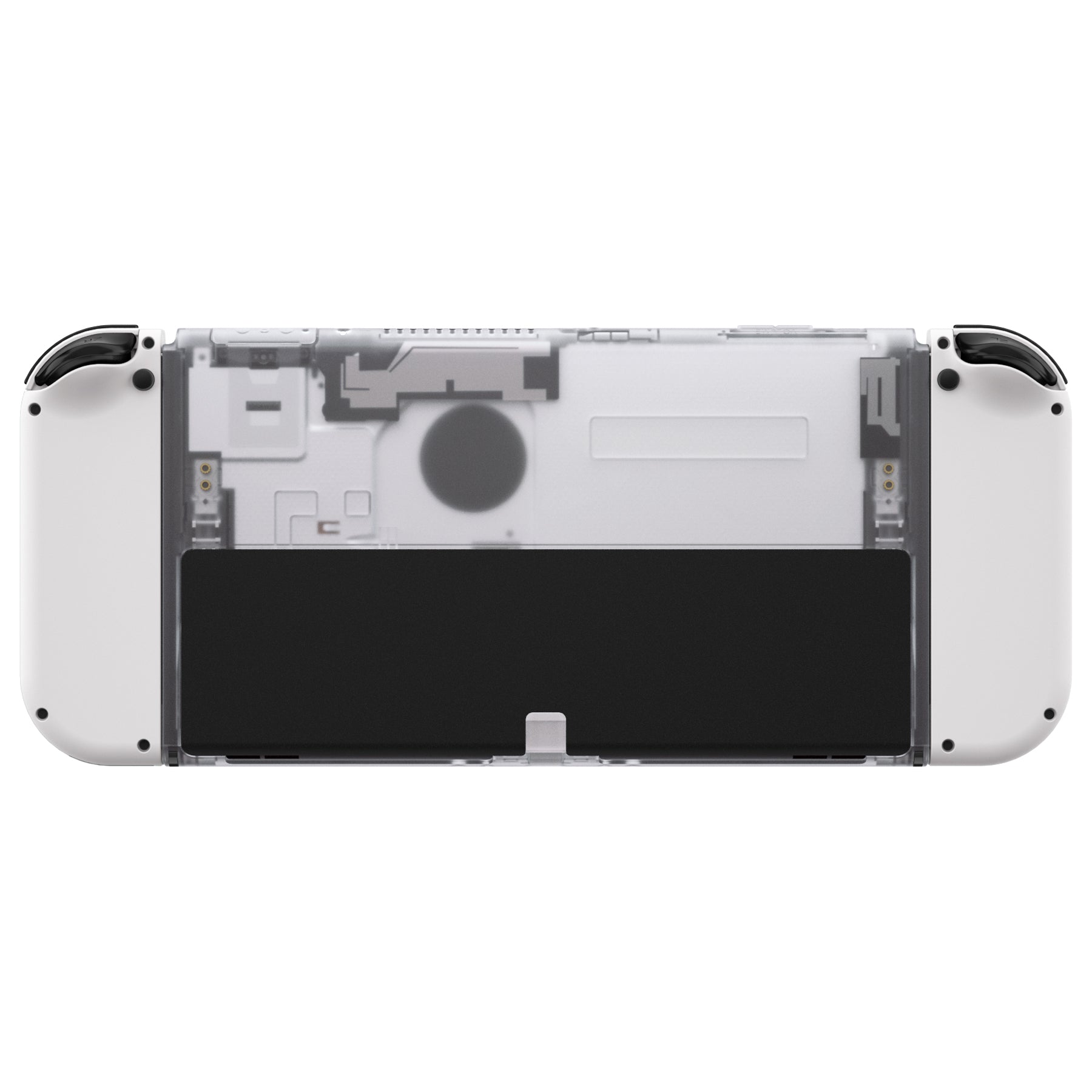 eXtremeRate Clear Replacement Back Plate Shell Case for Nintendo Switch OLED Console - DIY Housing Cover (JoyCon & Kickstand Not Included) - Perfect for Gaming Enthusiasts & Custom Mods - BNSOM5001