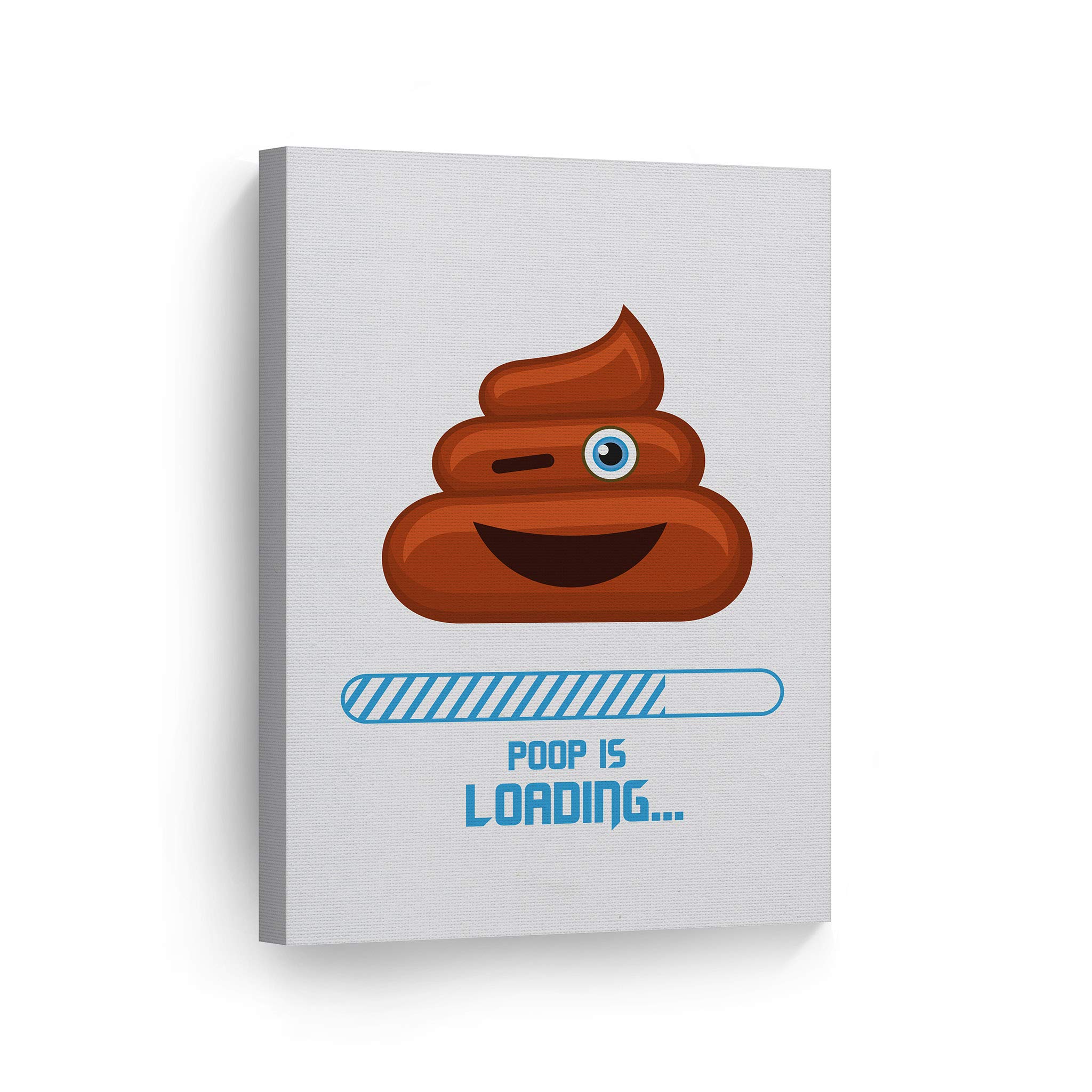 Funny Poop is Loading Canvas Print - 17x11 Inch Bathroom Wall Art Decor for Kids & Adults - Ready to Hang Made in USA - Perfect for Toilet Humor & Playful Home Decoration