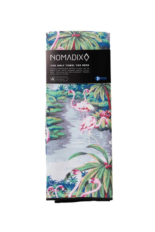 Nomadix Original Quick-Dry Travel Towel - Lightweight & Super Absorbent - Perfect for Beach, Pool, Gym & Outdoor Adventures (Flamingo Pattern)