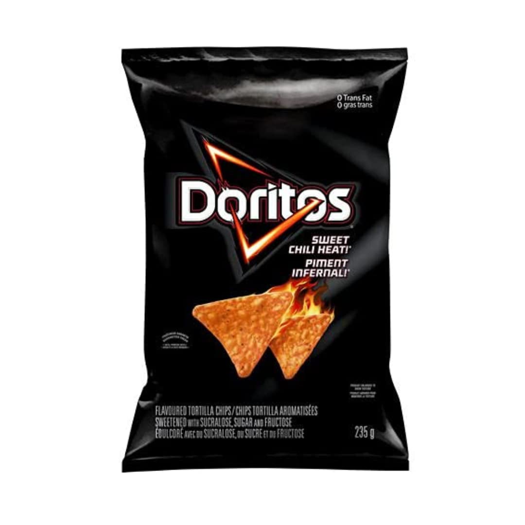 Doritos Sweet Chili Heat Tortilla Chips 8.2oz (5-Pack) | Spicy Snacks for Parties, Movie Nights & Game Day | Shipped from Canada