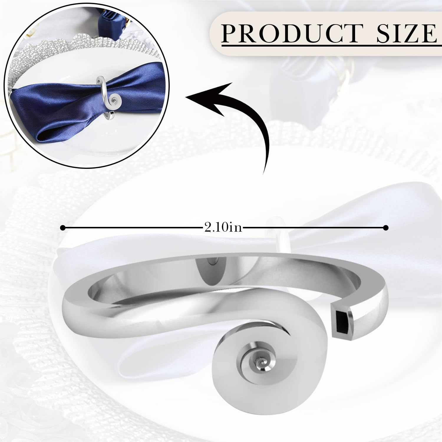 Elegant Silver-Plated Floral Leaf Napkin Rings - Engravable Personalized Wedding Napkin Holders | Premium Gift Box | Stainless Steel Dining Accessories for Wedding, Party & Home Decor