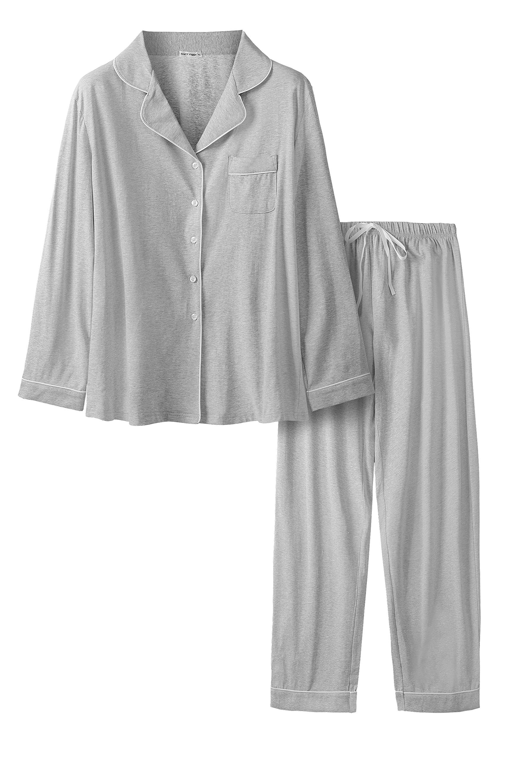 Matt Viggo Women's Long Sleeve Pajama Set - Soft Button Down Sleepwear & Lounge Pjs for Cozy Nights at Home | Perfect for Relaxing, Sleeping & Lounging