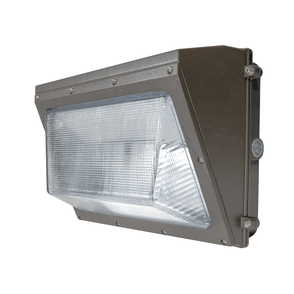 High-Efficiency LED Wall Pack Light with Photocell - 108W/90W/63W Selectable, 14,040 Lumens, 5000K Daylight White, 120-277V, Durable Glass Lens - Ideal for Parking Lots, Warehouses & Building Exteriors