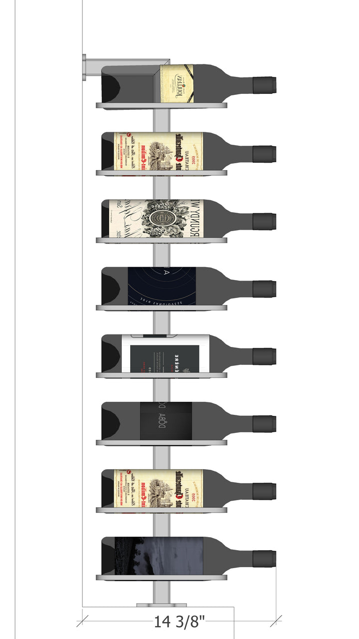 Urban Ironcraft Floor to Wall Wine Racks - Double Bottle Cork Facing Pillar Series | Modern Wine Storage Solution for Home, Bar & Restaurant Decor