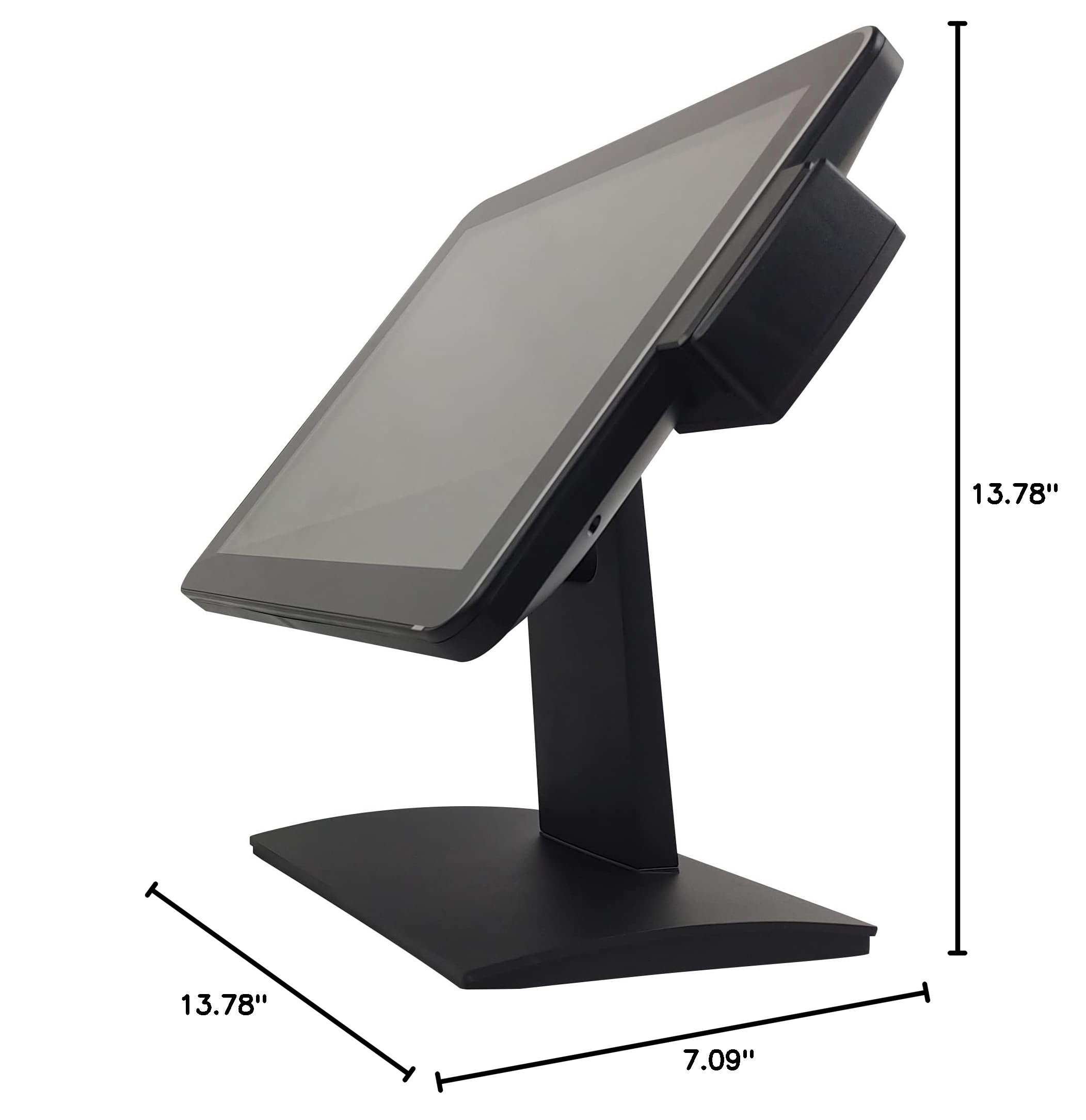 15 Inch 4:3 Ratio 10-Point Projective Capacitive Touch Screen Monitor with MSR - Stable Base POS System Touchscreen Display for Retail, Restaurant & Hospitality - USB Plug-and-Play, Driver-Free Operation