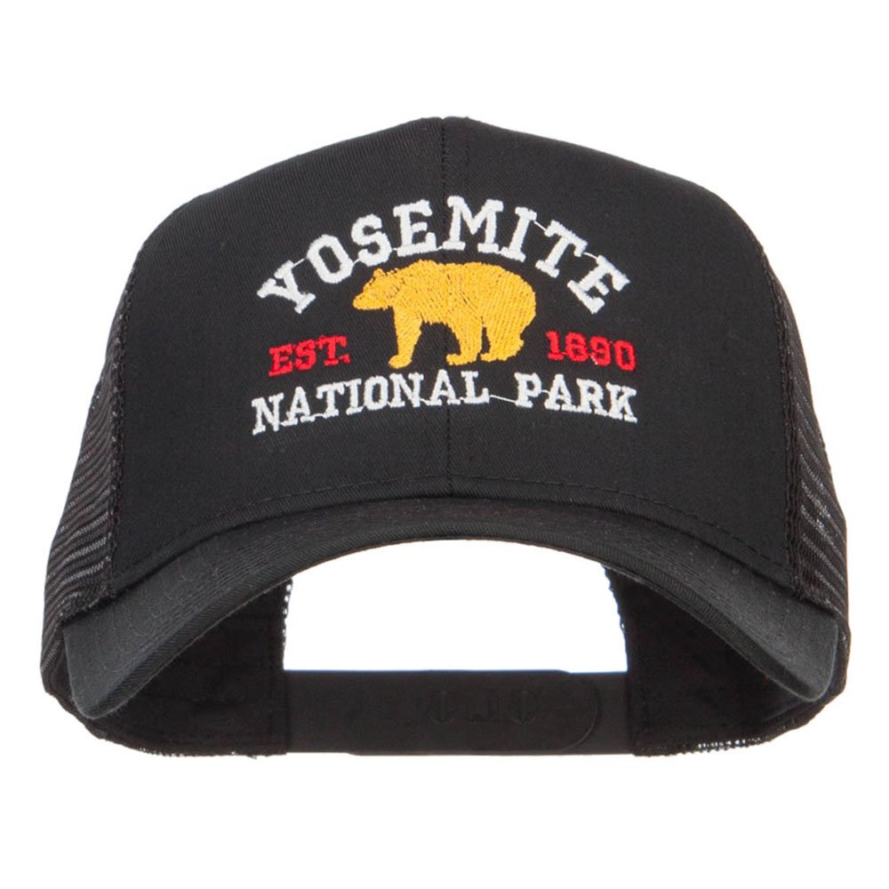Yosemite National Park Embroidered Mesh Cap - Breathable Outdoor Hat for Hiking, Camping & Travel - Adjustable Snapback Trucker Hat for Men & Women