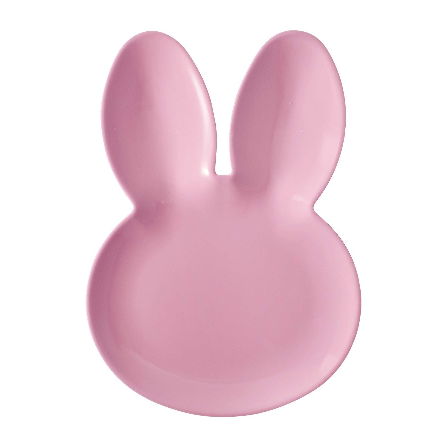 UPware Easter Bunny Melamine Plates - Bunny-Shaped 10 x 7.25 Inch Durable BPA-Free Dinner Plates Set of 4, Pastel Spring Decorations - Perfect for Easter Brunch, Party Tableware, Holiday Dining & Home Decor