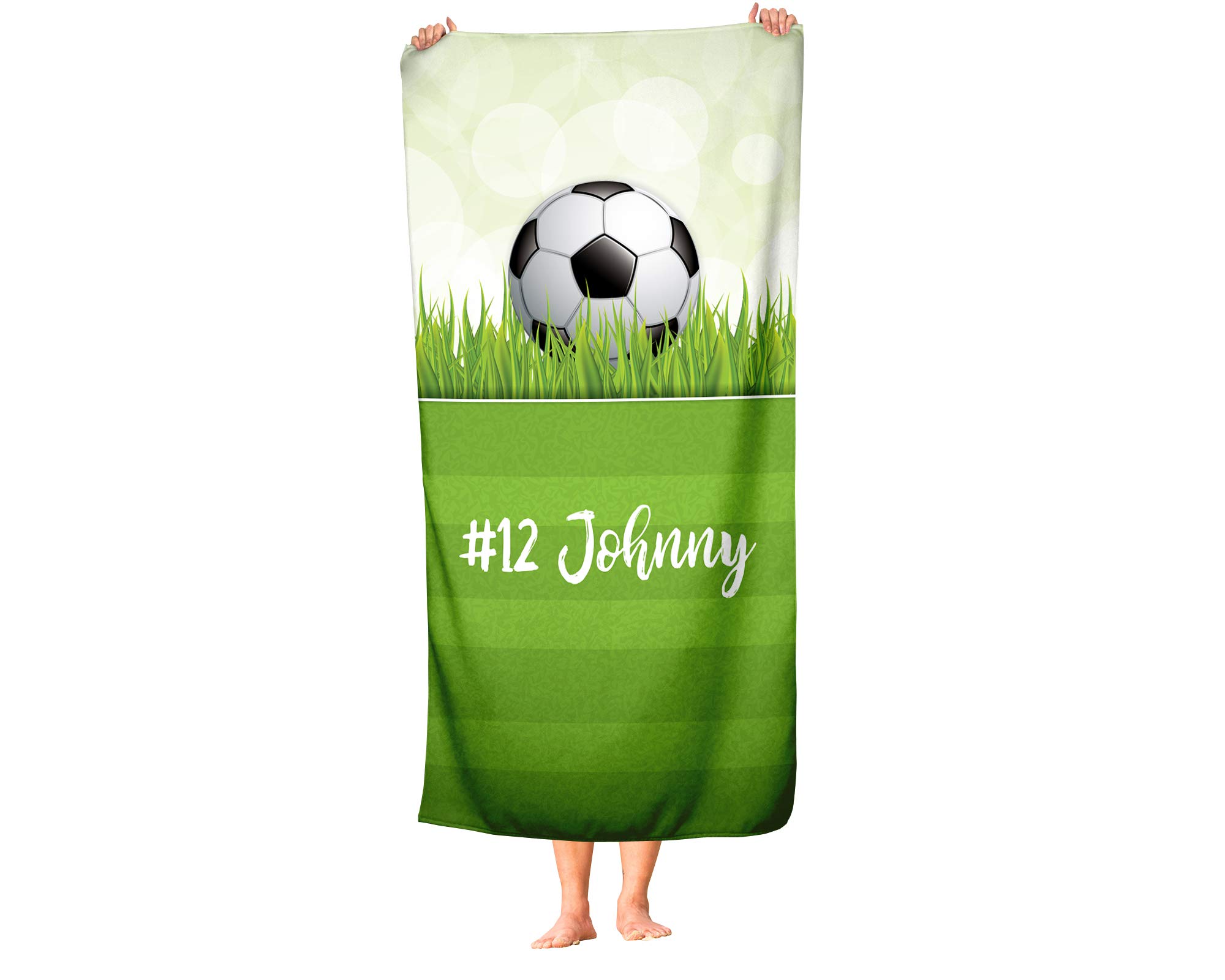 Custom Soccer Themed Towel for Kids & Adults - Personalized Soccer Ball Design Travel, Beach, Pool & Bath Towel - Perfect for Sports Enthusiasts, Toddlers, Boys & Girls (Red) - Great for Soccer Games, Beach Trips, Pool Parties & Bath Time
